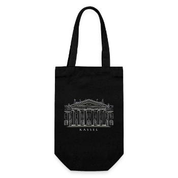 Kassel, Hand Drawing Fridericianum, Art - Gift Bag for Bottles - black - Front