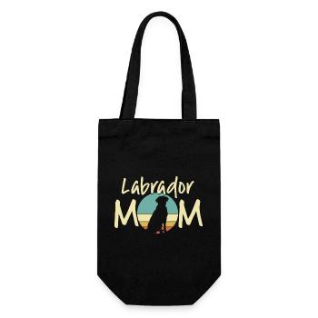 Labrador Mom Retro Sunset Design - Gift Bag for Bottles - black - Front