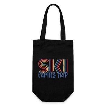 Conception colorée d’un voyage de ski en famille - Sac à bouteille - noir - Devant