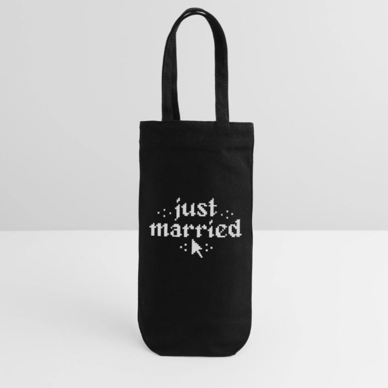 Just Married Pixel Mouse Pointer Wedding Gift Gift Bag for Bottles