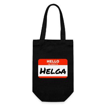 Hello My Name Is Helga Label Name Tag - Gift Bag for Bottles - black - Front