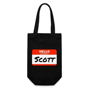 Hello My Name Is Scott Label Name Tag - Gift Bag for Bottles - black - Front
