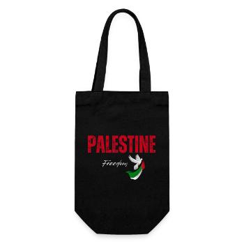 Palestine freedom, I support Palestine - Gift Bag for Bottles - black - Front