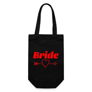 Bridal Heart Arrow Design - Gift Bag for Bottles - black - Front