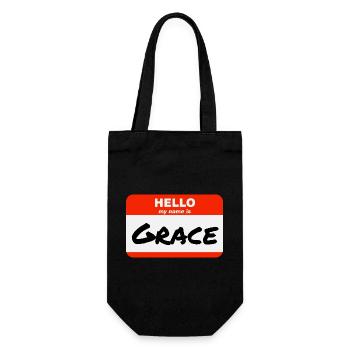 Bonjour My Name Is Grace Étiquette Étiquette Étiquette - Sac à bouteille - noir - Devant
