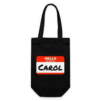 Hello My Name Is Carol Label Name Tag - Gift Bag for Bottles - black - Front