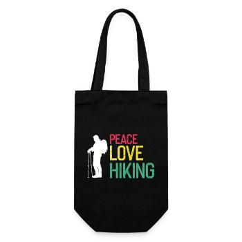 Peaceful Hiking Life Nature Trail Explorer Fan - Geschenkbeutel für Flaschen - Schwarz - Vorne