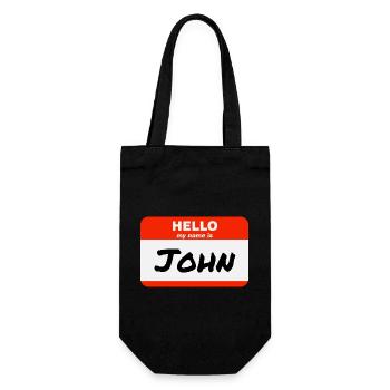 Bonjour, je m’appelle John Étiquette Étiquette Étiquette - Sac à bouteille - noir - Devant