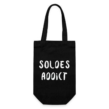 Soldes Addict Humour Shopping et Mode - Sac à bouteille - noir - Devant