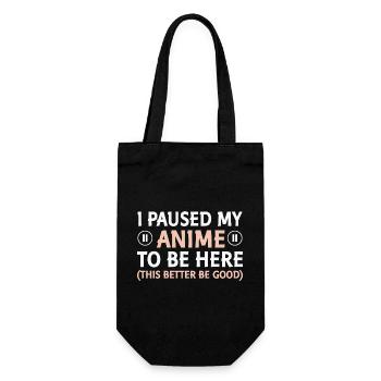 I paused my anime – here - Gift Bag for Bottles - black - Front