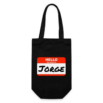 Hello My Name Is Jorge Label Name Tag - Gift Bag for Bottles - black - Front