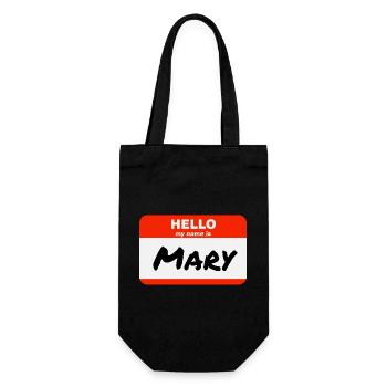Hello My Name Is Mary Label Name Tag - Gift Bag for Bottles - black - Front
