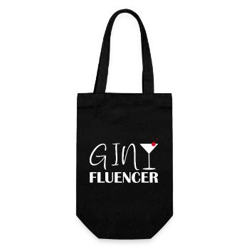 Ginfluencer Gin Statement Gin Trinker Spruch - Geschenkbeutel für Flaschen - Schwarz - Vorne