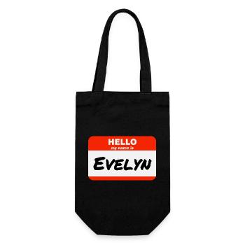 Hello My Name Is Evelyn Label Name Tag - Gift Bag for Bottles - black - Front