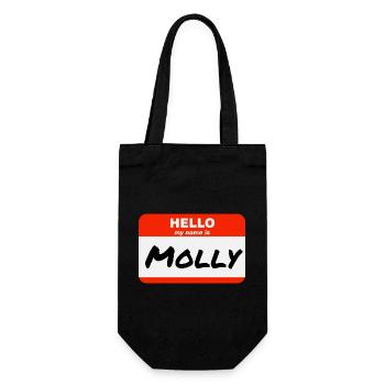 Bonjour, je m’appelle Molly Étiquette Étiquette Étiquette - Sac à bouteille - noir - Devant