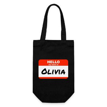 Bonjour, je m’appelle Olivia Étiquette Étiquette Étiquette - Sac à bouteille - noir - Devant