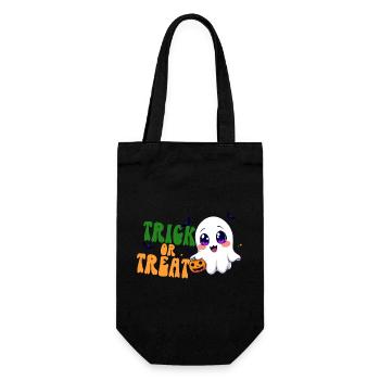 Kawaii Geist Trick or Treat Halloween Kürbis Süßes - Geschenkbeutel für Flaschen - Schwarz - Vorne