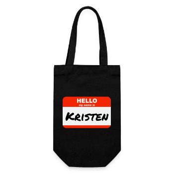 Hello My Name Is Kristen Label Name Tag - Gift Bag for Bottles - black - Front