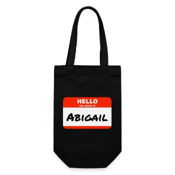 Hello My Name Is Abigail Label Name Tag - Gift Bag for Bottles - black - Front