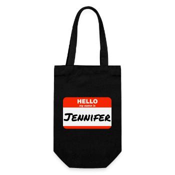 Hello My Name Is Jennifer Label Name Tag - Gift Bag for Bottles - black - Front