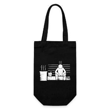 Sauna Saunameister Saunagänger - Geschenkbeutel für Flaschen - Schwarz - Vorne