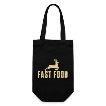 Fast Food Deer Hunting Funny Game Joke - Gift Bag for Bottles - black - Front