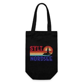 Nordsee Urlaub SYLT NORDSEE INSEL Lustiges - Geschenkbeutel für Flaschen - Schwarz - Vorne