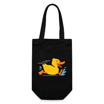 Happy Duck Sprint Cartoon - Gift Bag for Bottles - black - Front