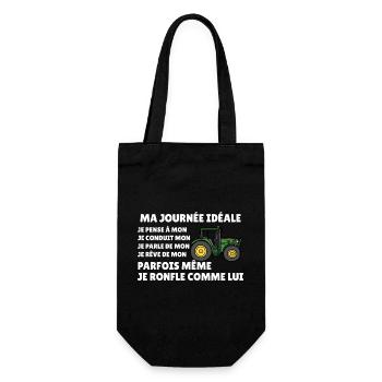 Farm tractor, farmer humor, peasant passion - Gift Bag for Bottles - black - Front