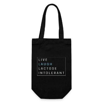 Laktose Intoleranz Blähungen Milch Allergie - Geschenkbeutel für Flaschen - Schwarz - Vorne