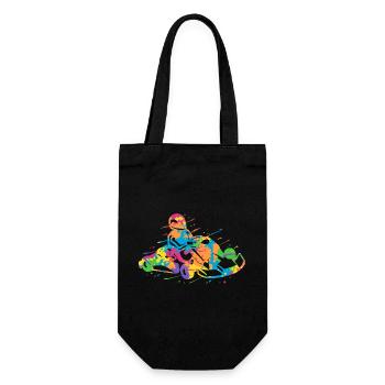 Kart Racing Go Karts Colorful Motorsport Go-Kart - Gift Bag for Bottles - black - Front
