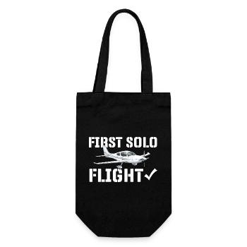 First Solo Flight Aviation Humor Pilot Student  - Gift Bag for Bottles - black - Front