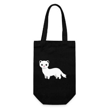 Cute curious ermine minimalist style - Gift Bag for Bottles - black - Front