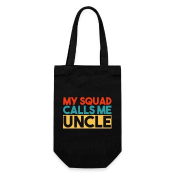 Mein Team nennt mich Onkel Spaßige bunte Typografie - Geschenkbeutel für Flaschen - Schwarz - Vorne