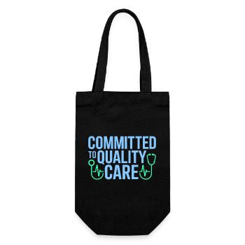 Nurse Practitioner Committed To Quality Nursing - Gift Bag for Bottles - black - Front