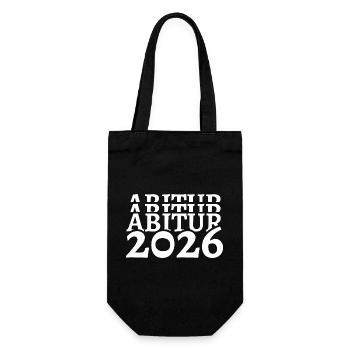 Abitur 2026 Abi Schulende Schulabschluss Gymnasium - Geschenkbeutel für Flaschen - Schwarz - Vorne