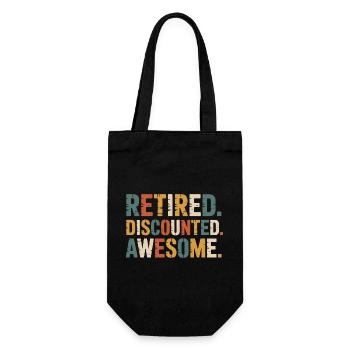 Senior Discount Ruhestand Humor - Geschenkbeutel für Flaschen - Schwarz - Vorne