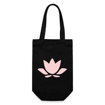 Fleur de lotus, symboles de yoga fleur de lotus, rose pastel - Sac à bouteille - noir - Devant