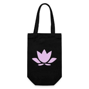 Lotus Flower Lotus Flower Violet Flower Flower Yoga - Gift Bag for Bottles - black - Front