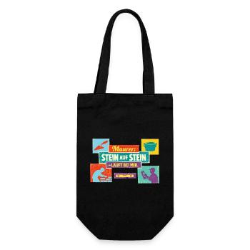 Stone on stone runs with me – Maurer Spruch - Gift Bag for Bottles - black - Front
