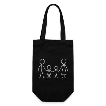 Famille familiale minimaliste Mère Père Famille - Sac à bouteille - noir - Devant