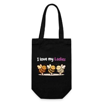 Beekeeper Humor Shirt for Bee Fans - Gift Bag for Bottles - black - Front