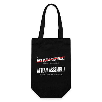 AI Team Assemble – Typography - Gift Bag for Bottles - black - Front