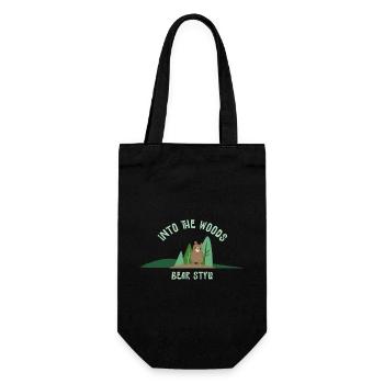 Bär Stil Im Wald Illustration - Geschenkbeutel für Flaschen - Schwarz - Vorne