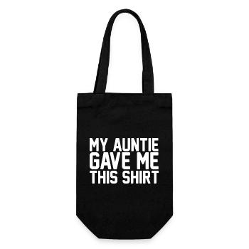 Auntie Like a Mother Only Cooler Retro-Typografie - Geschenkbeutel für Flaschen - Schwarz - Vorne