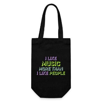 I Like Music More Than I Like People Lustig Musik - Geschenkbeutel für Flaschen - Schwarz - Vorne