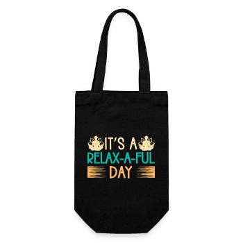 Yoga It ́s A Relax-a-ful Day Funny Yoga - Gift Bag for Bottles - black - Front