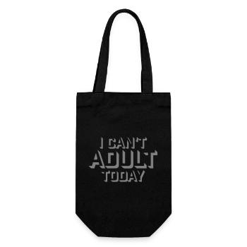 I Can't Adult Today Funny Adult Saying Logo - Gift Bag for Bottles - black - Front