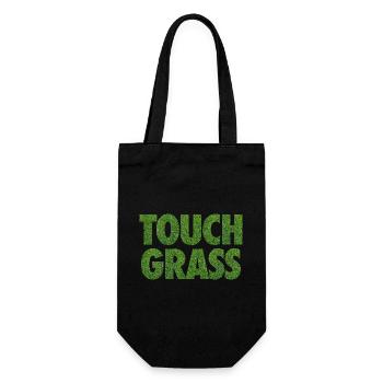 Touch Grass Meme Internet-Slogan - Geschenkbeutel für Flaschen - Schwarz - Vorne