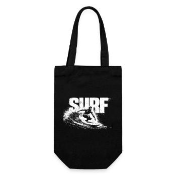 Surf Shirt Surfing Beach Ocean Surfer Gift - Gift Bag for Bottles - black - Front